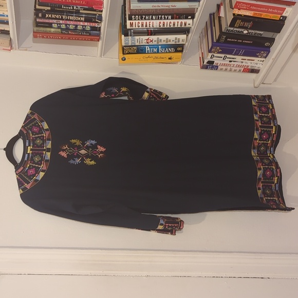 Zara 3/5 Navy Embroidered Jacket Size S - Picture 4 of 7